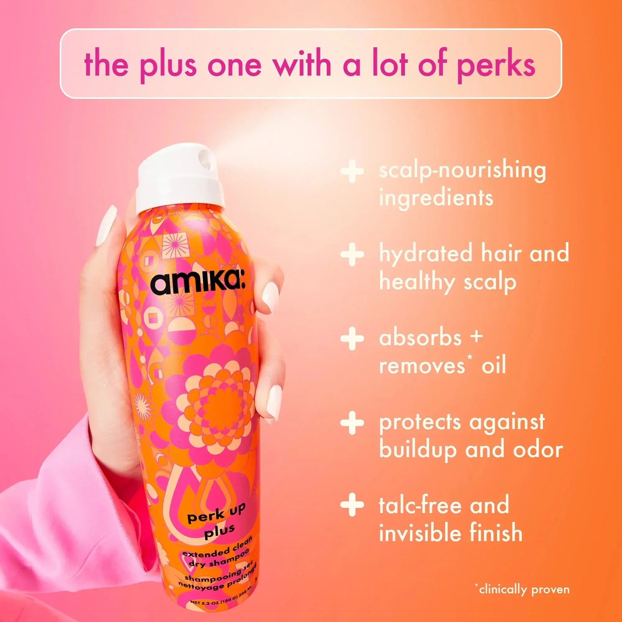 Amika, Perk Up Plus Extended Clean Dry Shampoo 200ml-Sjampo-JKSHOP