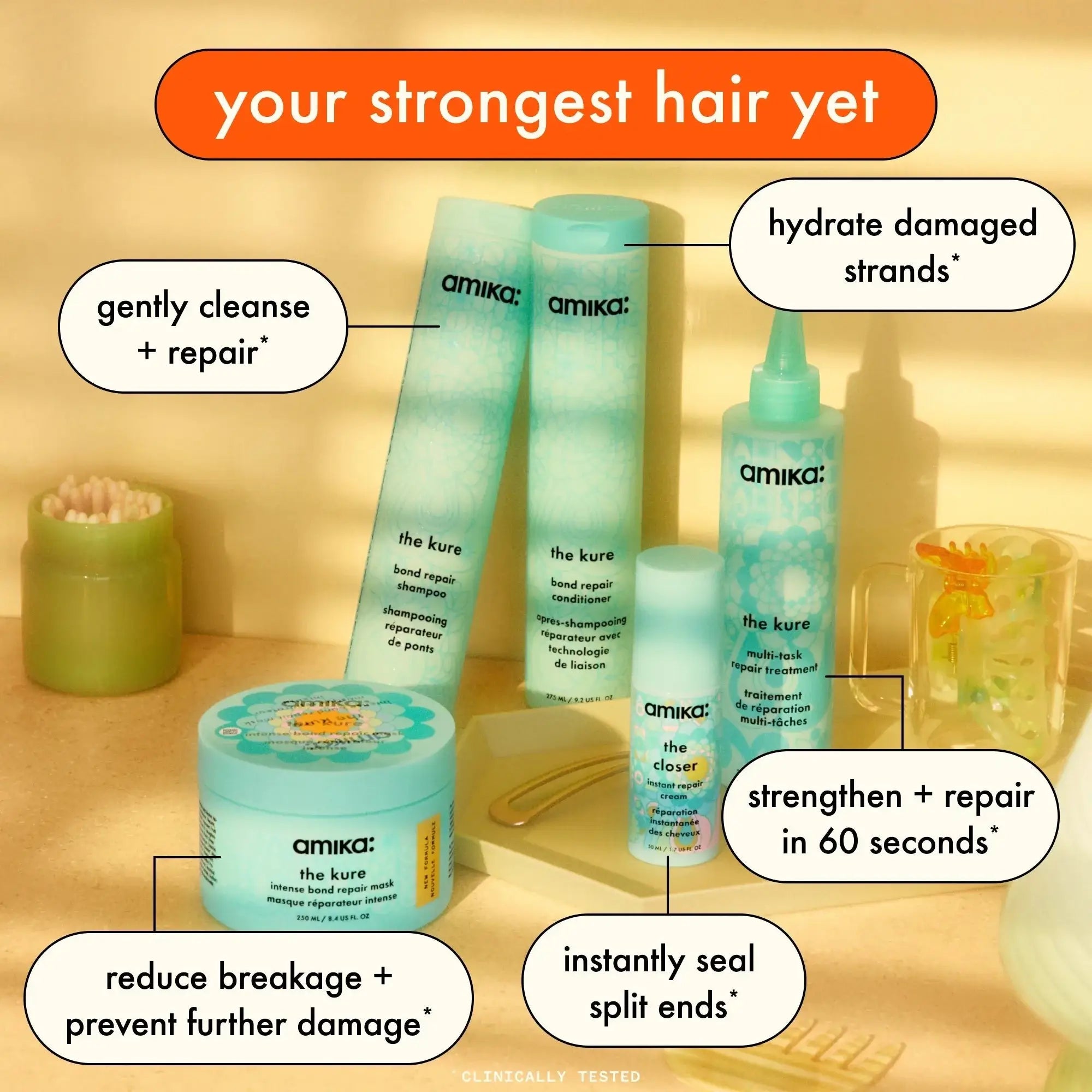 Amika The Kure Bond Repair Shampoo 275ml-Sjampo-JKSHOP