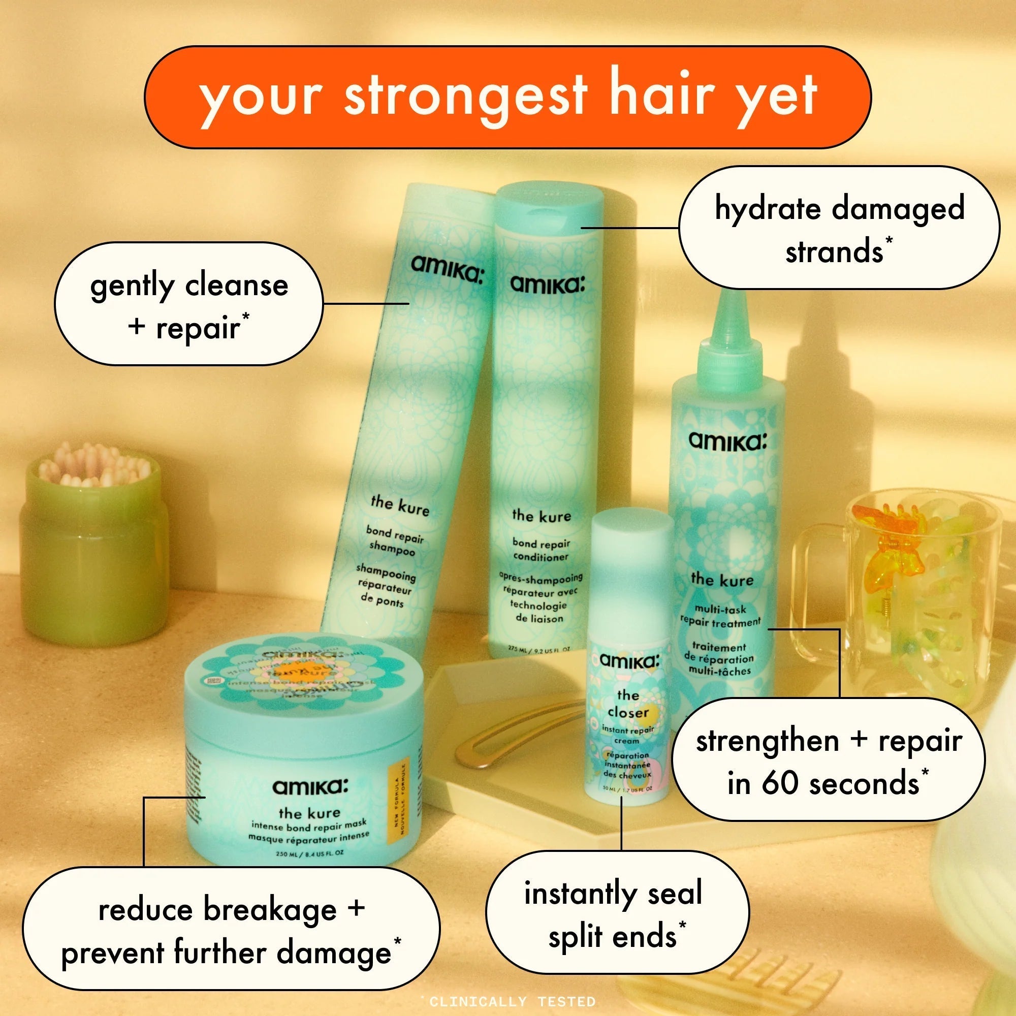 Amika The Kure Bond Repair Shampoo 500ml-Sjampo-JKSHOP