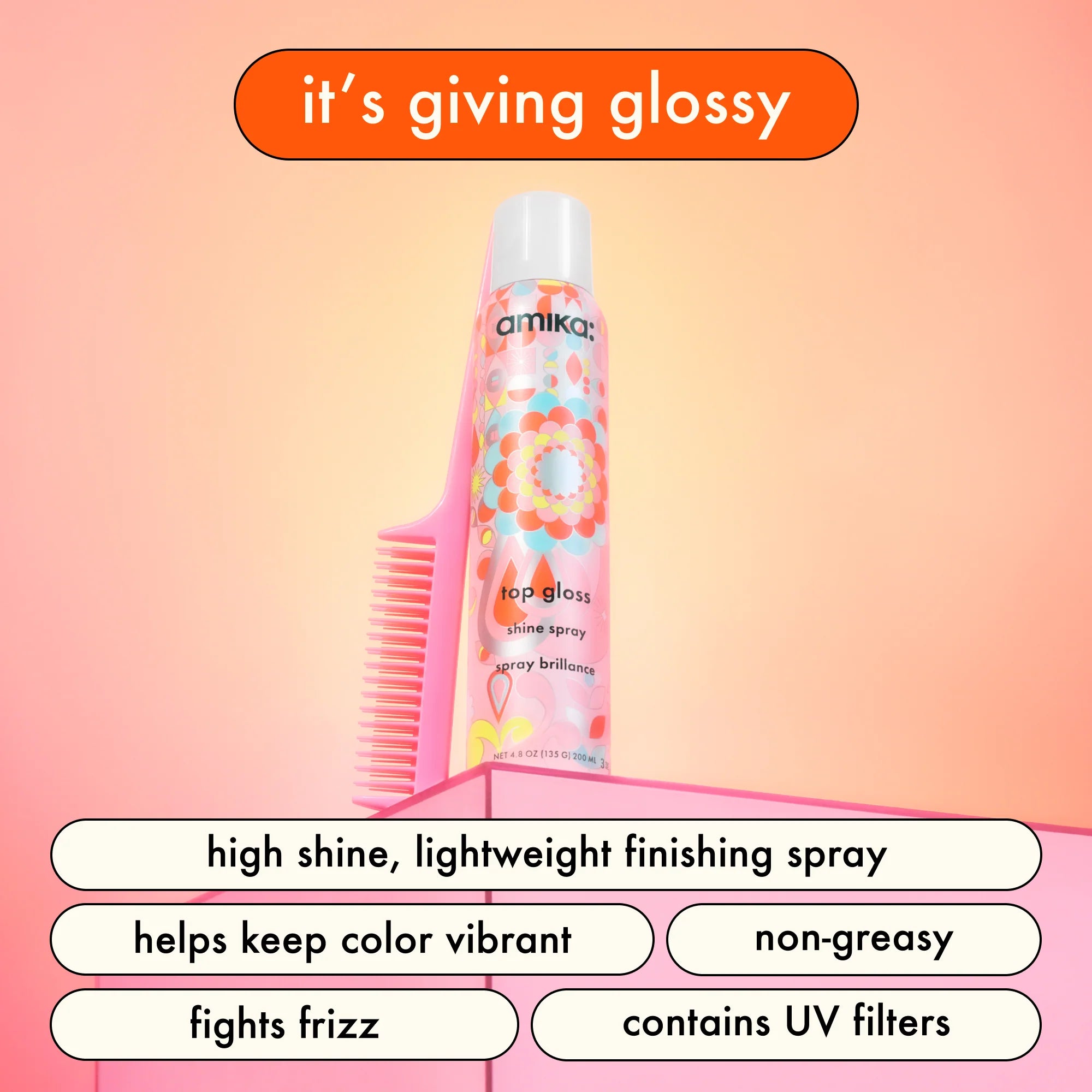 Amika Top Gloss Shine Spray-Leave-in-JKSHOP