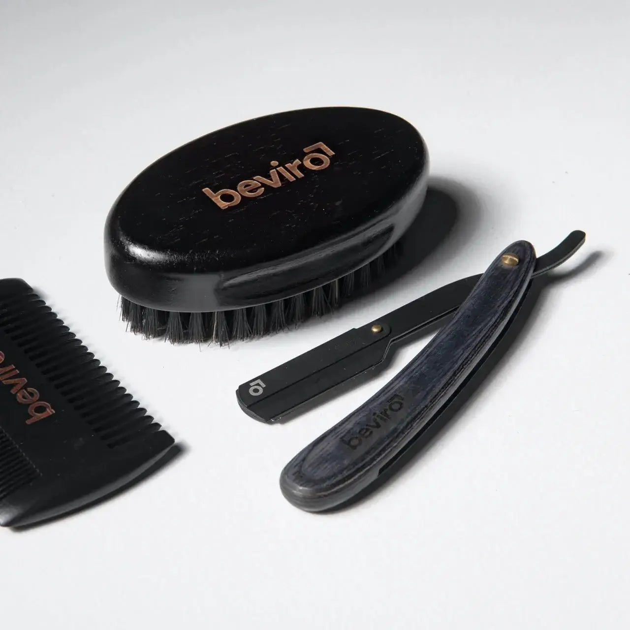 Beviro Beard Brush, Pear wood-Skjeggbørste-JKSHOP