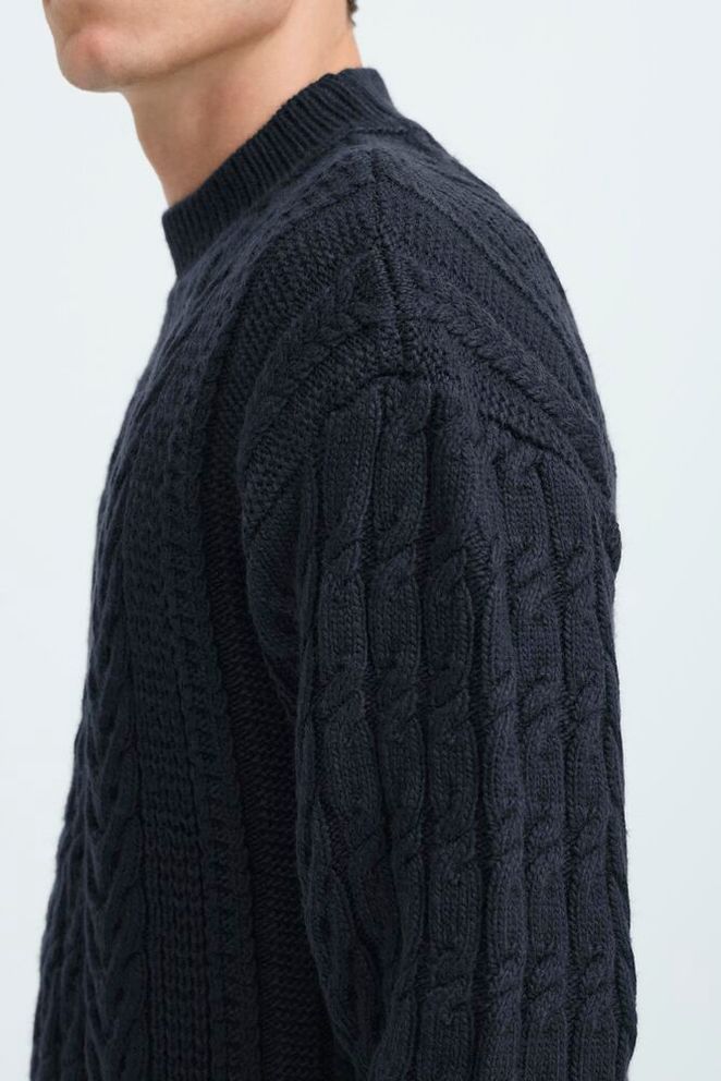 Casual Friday MILLOW cable crew neck knit - Genser - JK-Shop
