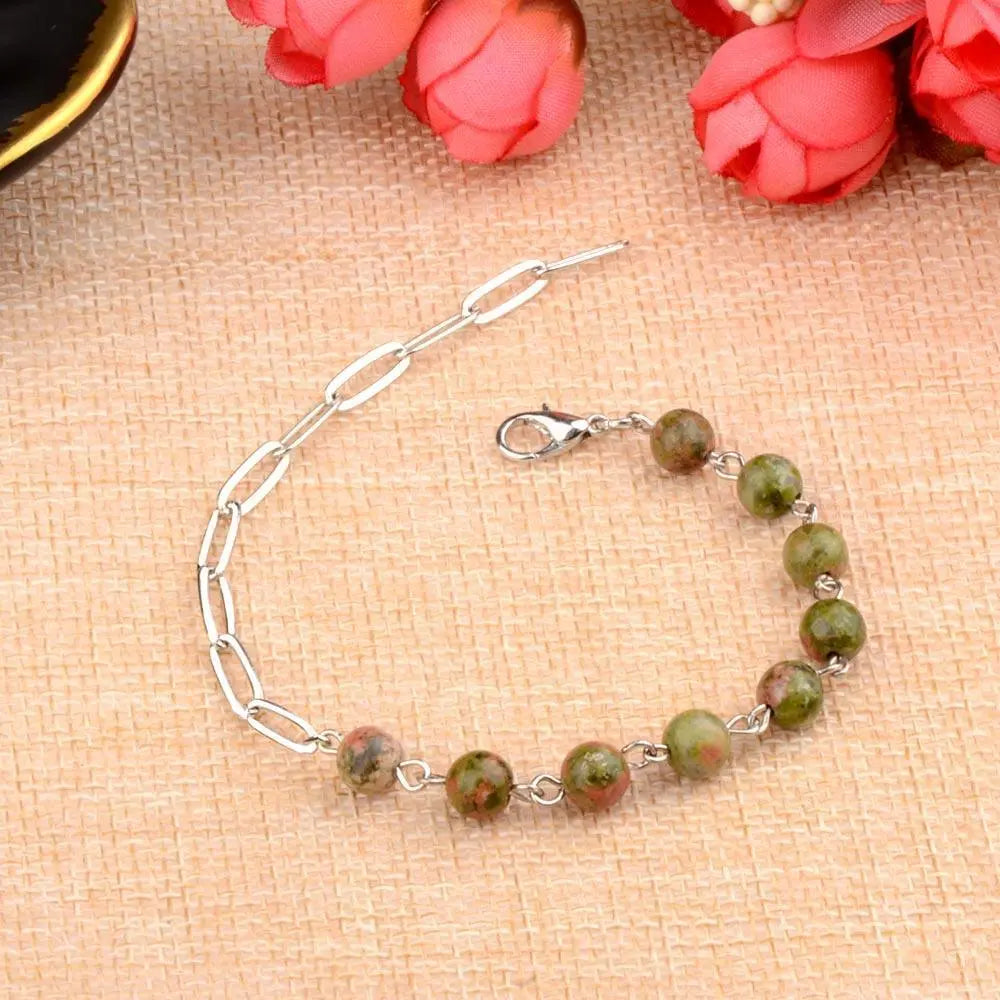 Chanfer perler av naturstein armbånd-Armbånd-JKSHOP