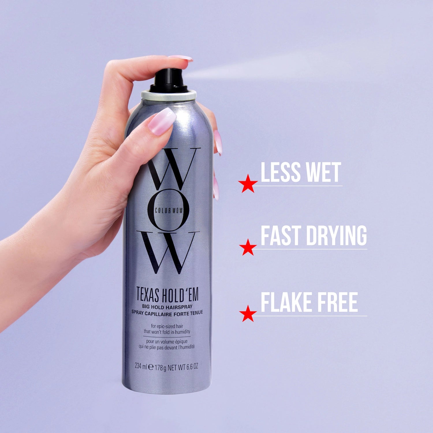 Color WOW, Texas Hold em Big Hold Hairspray 234ml - Hårspray - JK-Shop