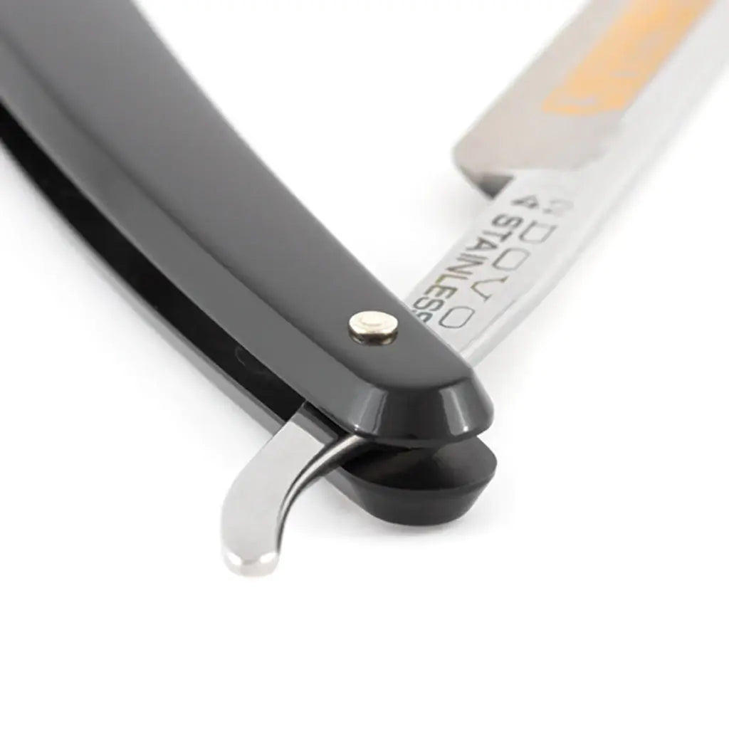 DOVO Straight Razor 3/8"- Black Plastic, Inox-Barberkniv-JKSHOP