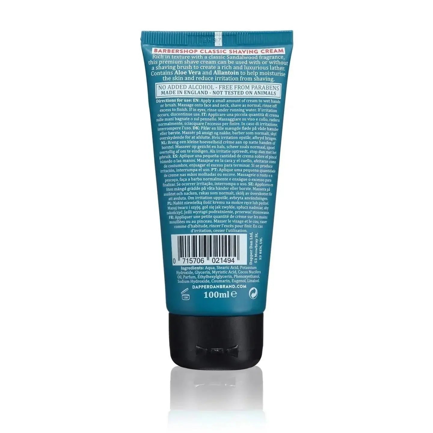 DapperDan Shaving Cream 100ml-Barberkrem-JKSHOP