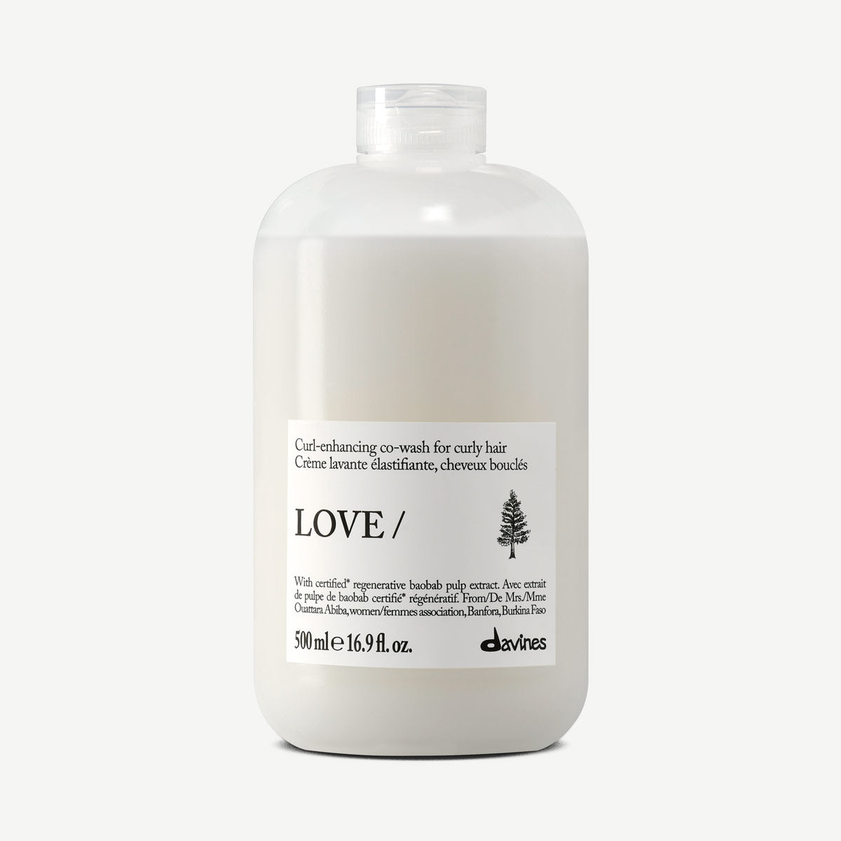 Davines Essential Haircare Love Curl Co-wash 500 ml, vaskende balsam (co-wash) for krøllete hår