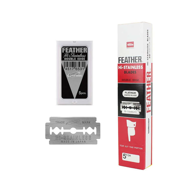 Feather, Hi-Stainless 5-pakning-Barberblad-JKSHOP