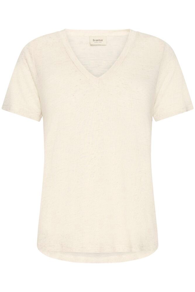 Fransa FINOLA TEE 1, Oatmeal Melange - T-skjorter & topper - JK-Shop