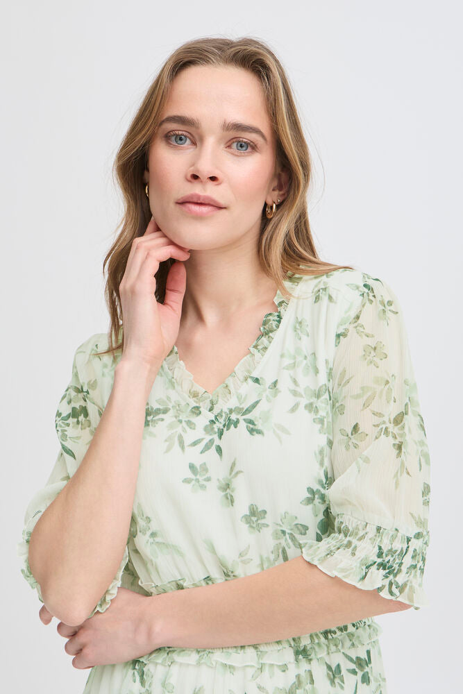 Fransa KARA DR 1 ICEBERG GREEN ART - Green - Kjoler - JK-Shop