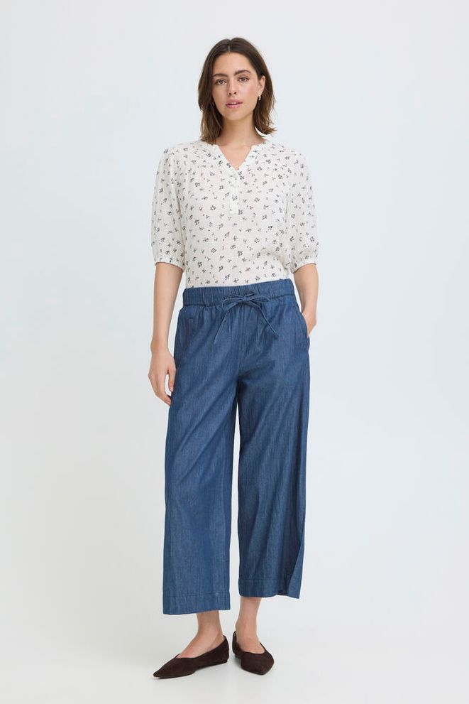 Fransa LARISSA PA 3, Mid Blue denim - Bukser & shorts - JK-Shop