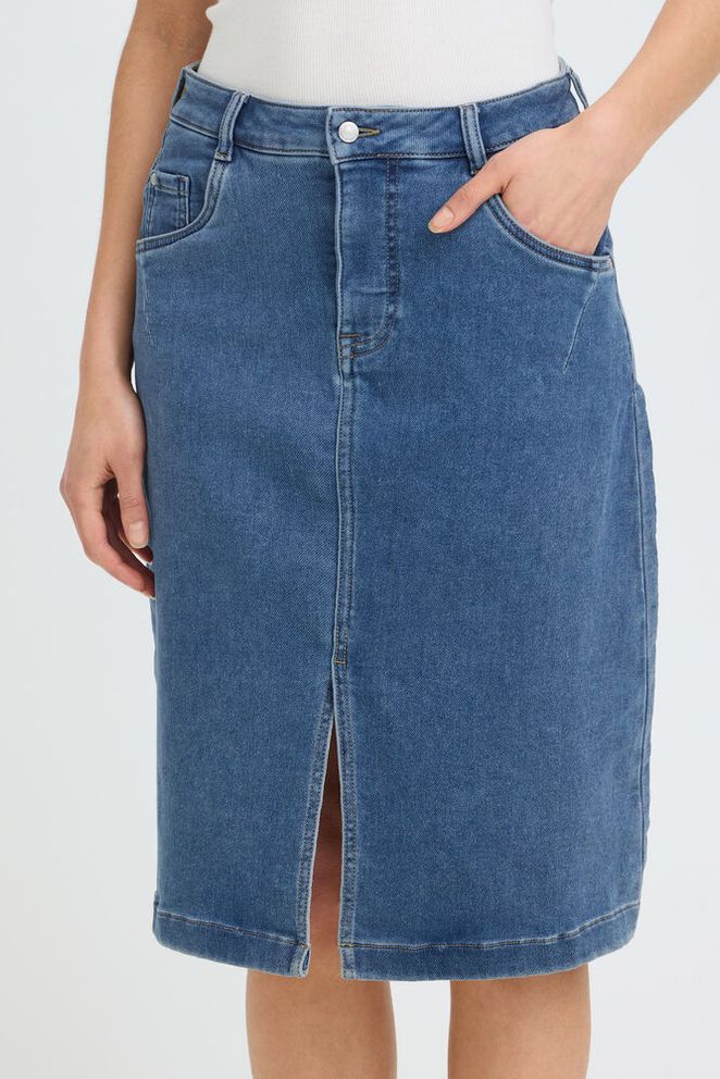 Fransa VILJA SKIRT 1, Mid Blue denim - Skjørt - JK-Shop