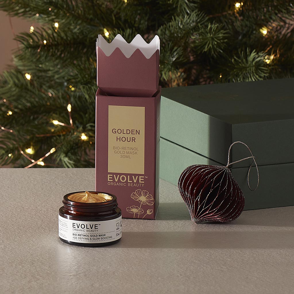 EVOLVE GOLDEN HOUR Gavepakke m/ Bio-Retinol Gold Mask - Ansiktsmaske - JK-Shop