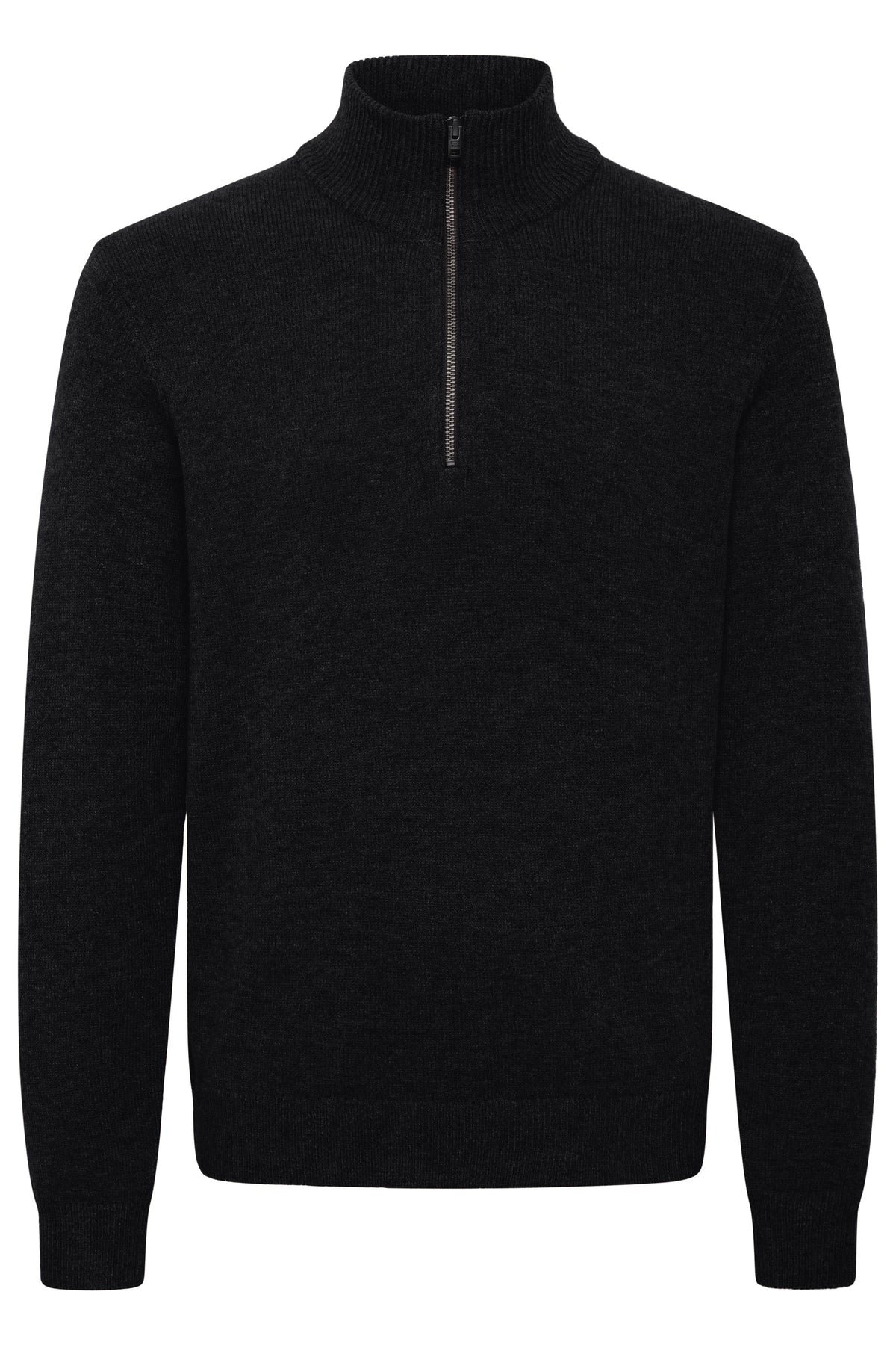 CASUAL FRIDAY Paco 0304 Halfzip Knit Black Beauty Melange - Black