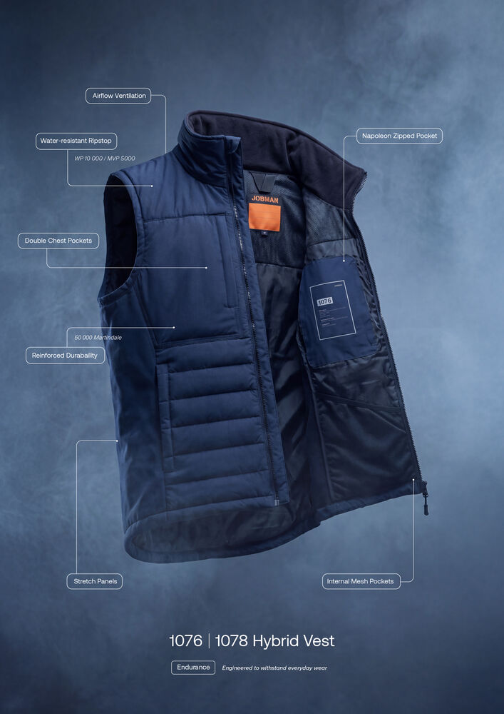 Jobman 1076 Hybrid vest herre - Vester - JK-Shop