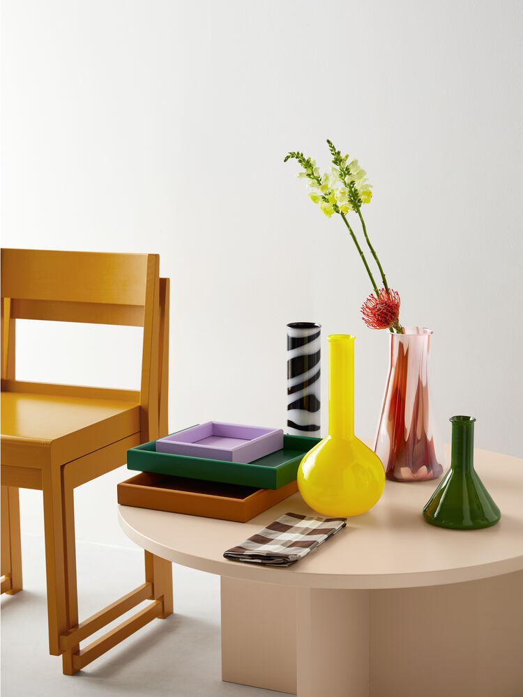 KostaBoda Lab rundflaske vase gul 315mm -  - JK-Shop