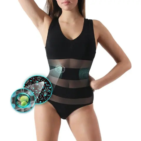 Lytess Bodysuit Nosleeve Transparent Stripes - Klær - JK-Shop