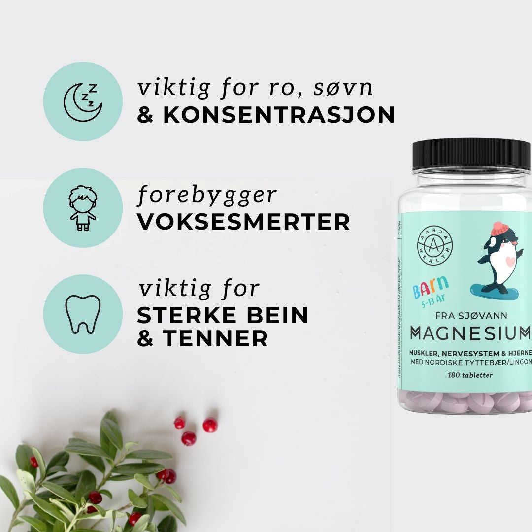 MAGNESIUM & TYTTEBÆR FOR BARN - Vitaminer og kosttilskudd - JK-Shop