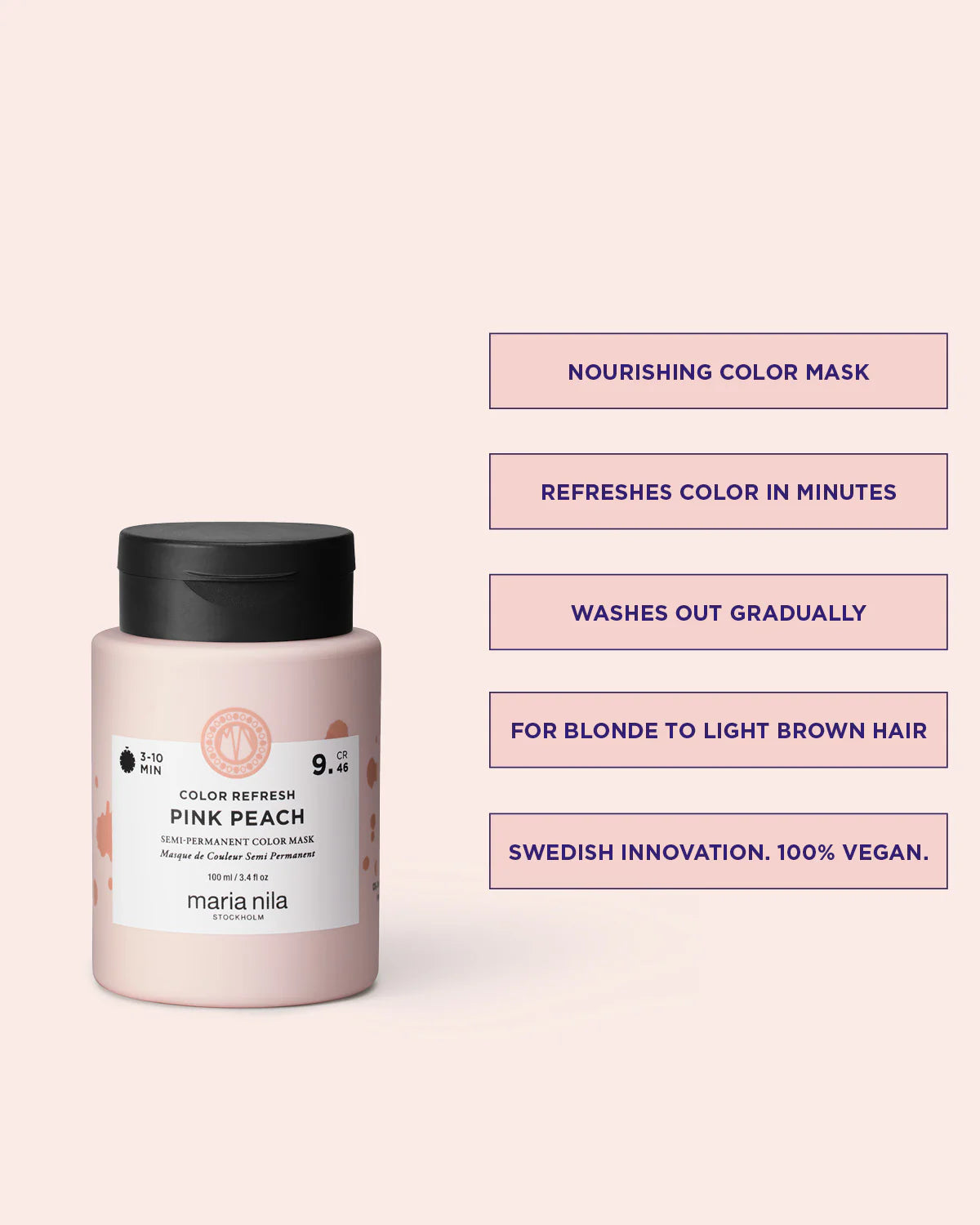 Maria Nila Color Refresh Pink Peach 100 ml - Hårkur - JK-Shop - bilde 2