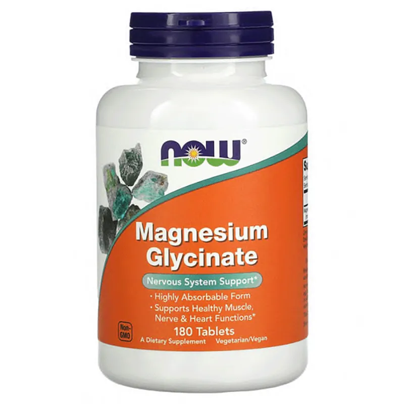 NOW MAGNESIUM GLYCINATE 180 TABS - Mikronæringsstoffer - JK-Shop
