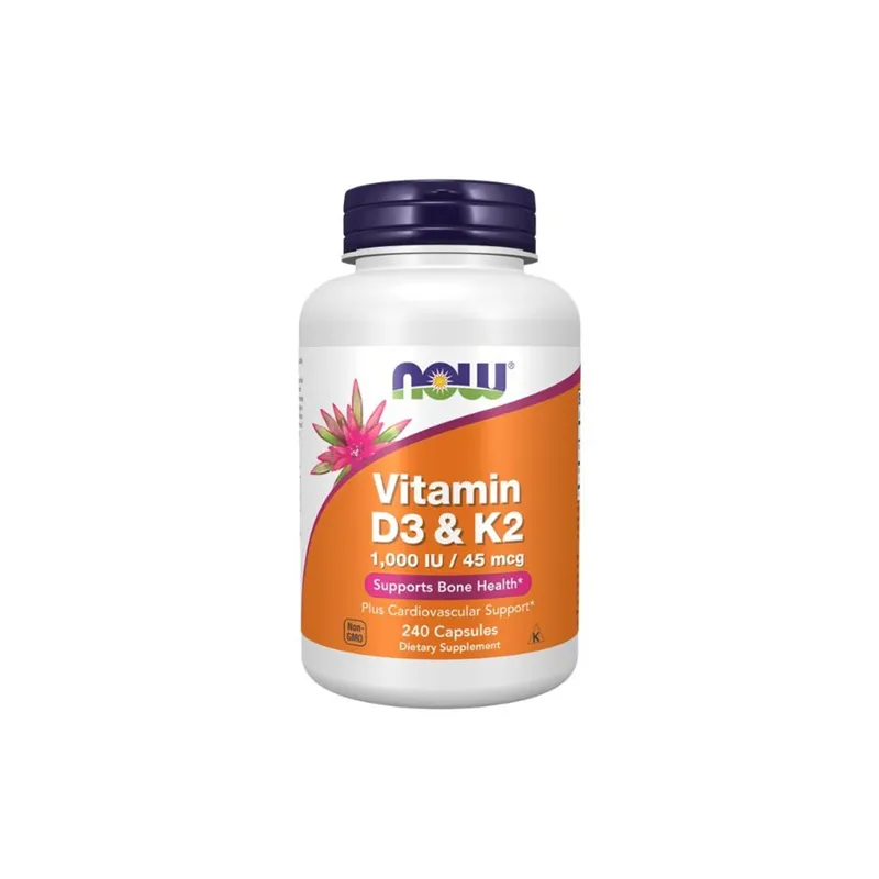 NOW VITAMIN D-3 & K-2 240 VCAPS - Vitaminer & kosttilskudd - JK-Shop