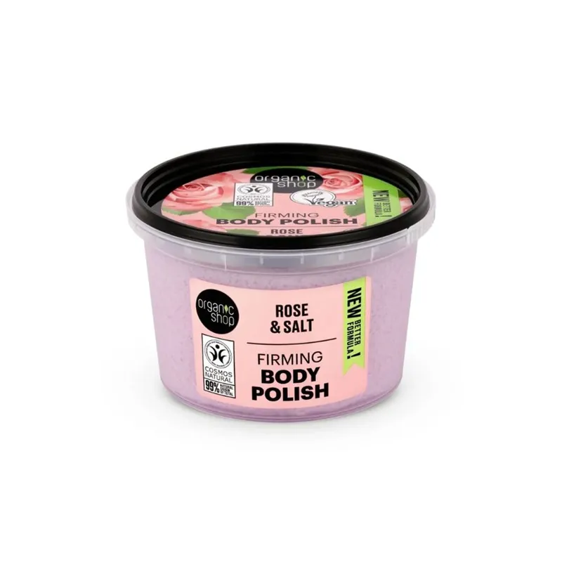 ORGANIC SHOP BODY POLISH ROSE & SALT 250ML - Dusjkrem - JK-Shop