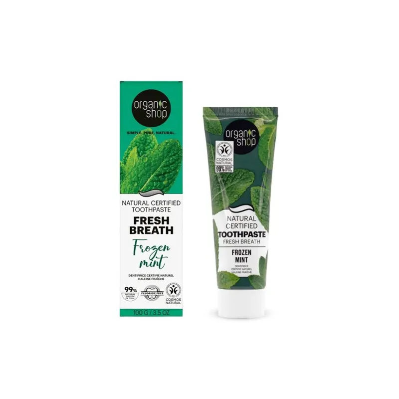 ORGANIC SHOP TOOTHPASTE FROZEN MINT 100G - Tannkrem - JK-Shop