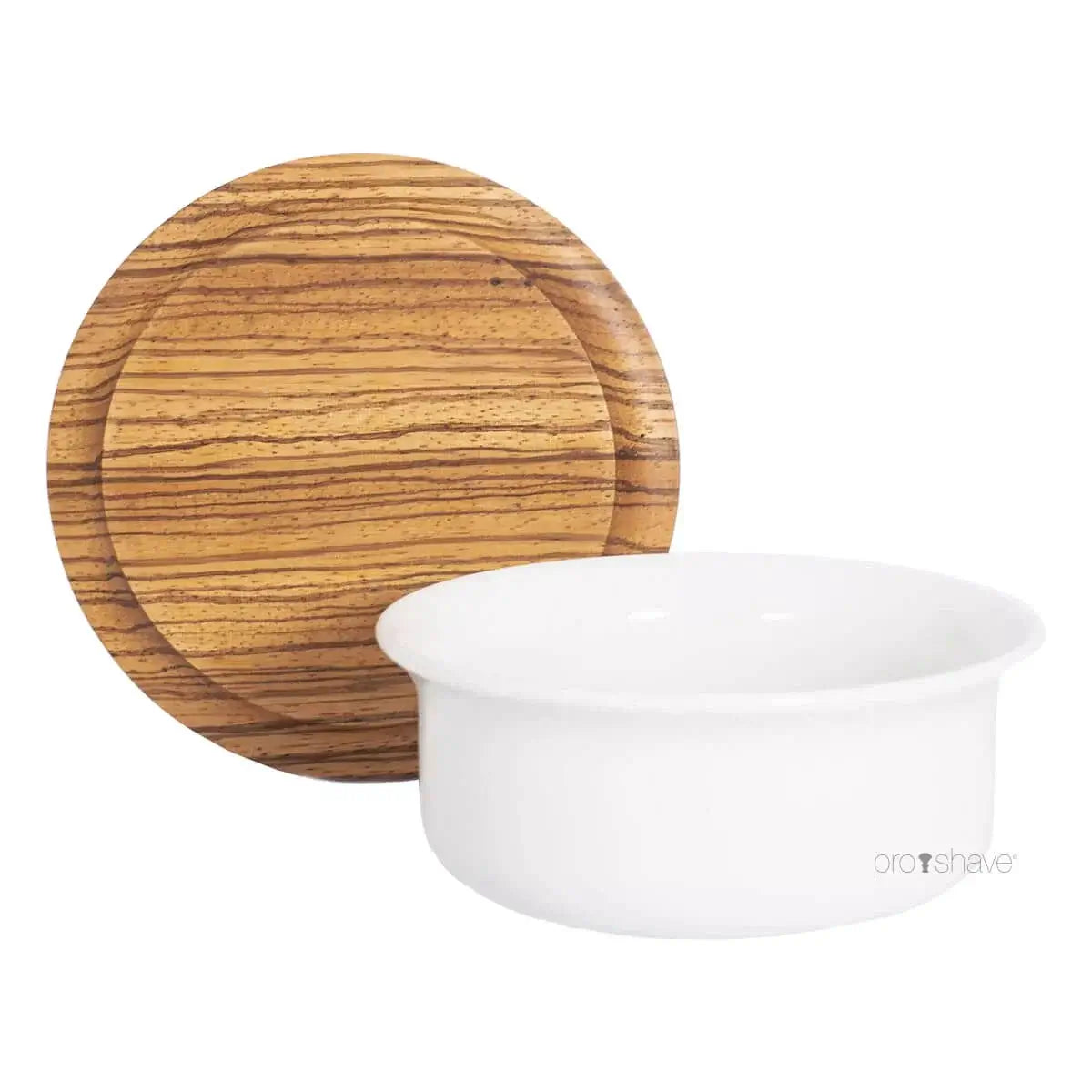 Plisson, Limoges Porcelain Shaving Bowl and Shaving Soap- Zebrano Lid-Barberskål-JKSHOP