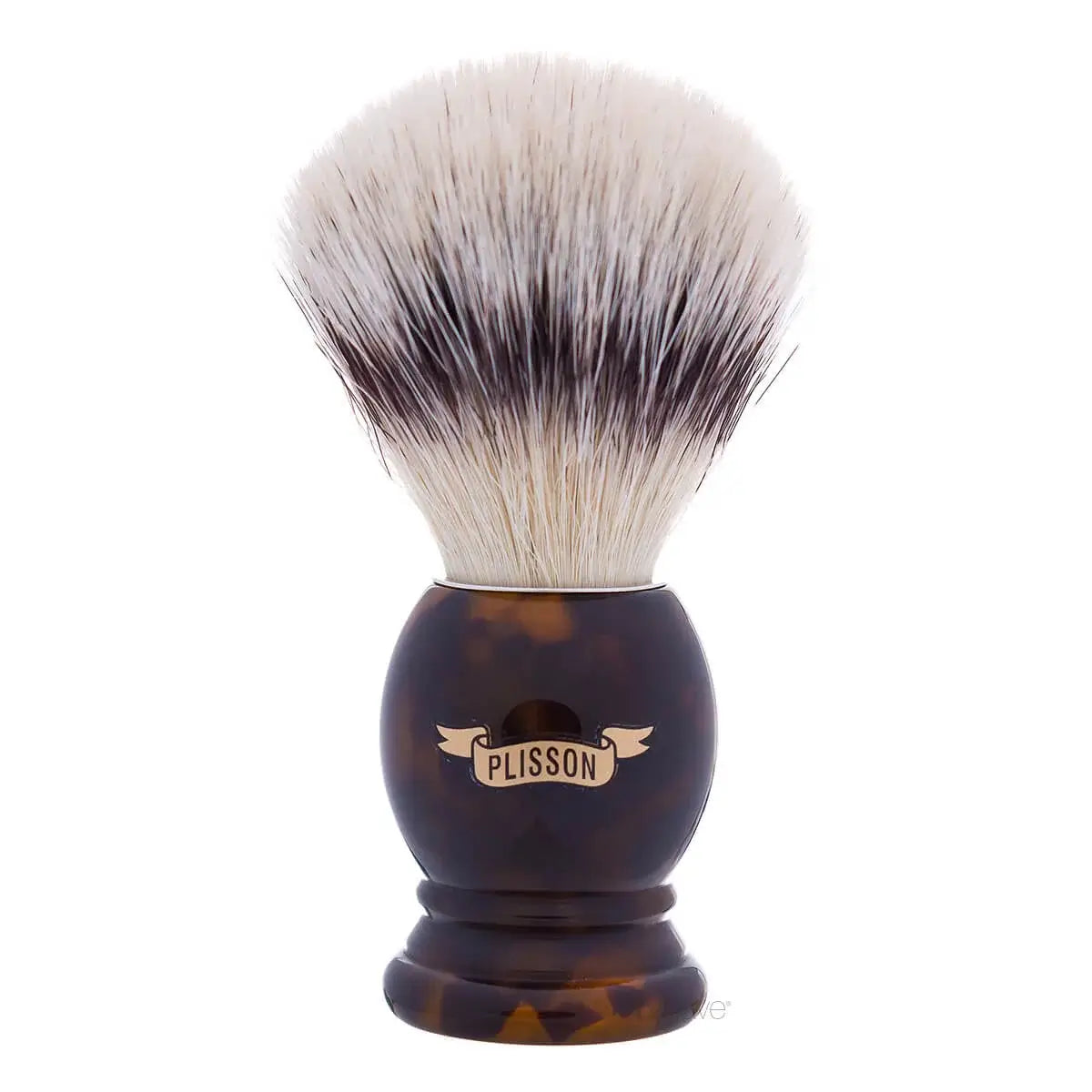 Plisson Shaving Brush, High Mountain White Fibre & Imit. Tortoiseshell- Size 12-Barberkost-JKSHOP