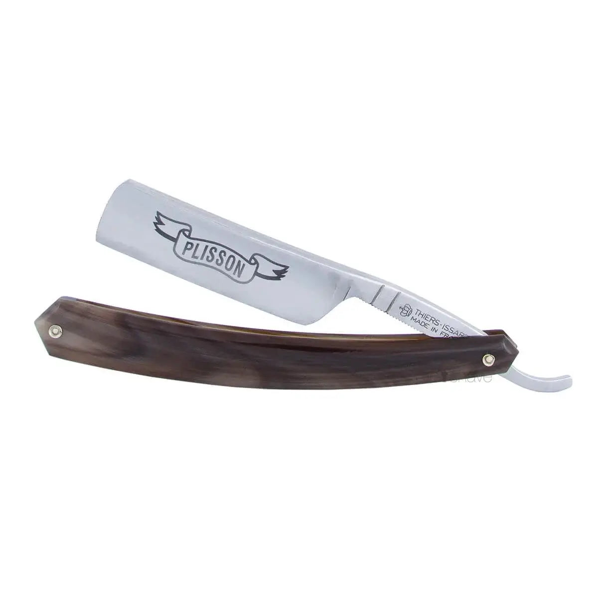 Plisson, Straight Razor, 6/8 Round Nose- Horn-Barberkniv-JKSHOP