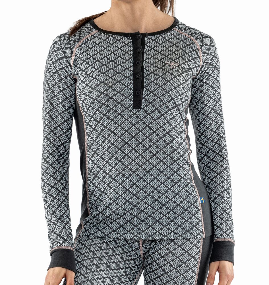 Termo Sequal Jaquard Round Neck Button LS W - Undertøy - JK-Shop