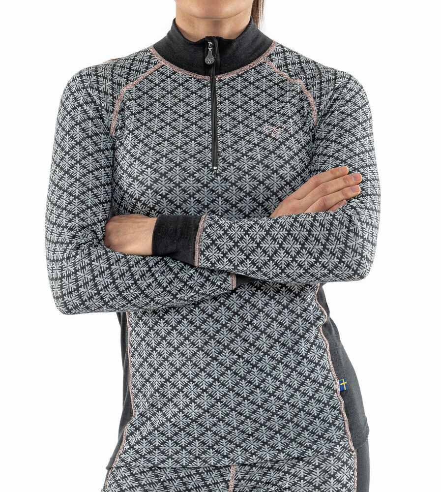 Termo Sequal Jaquard Turtle neck w. zip LS - Undertøy - JK-Shop