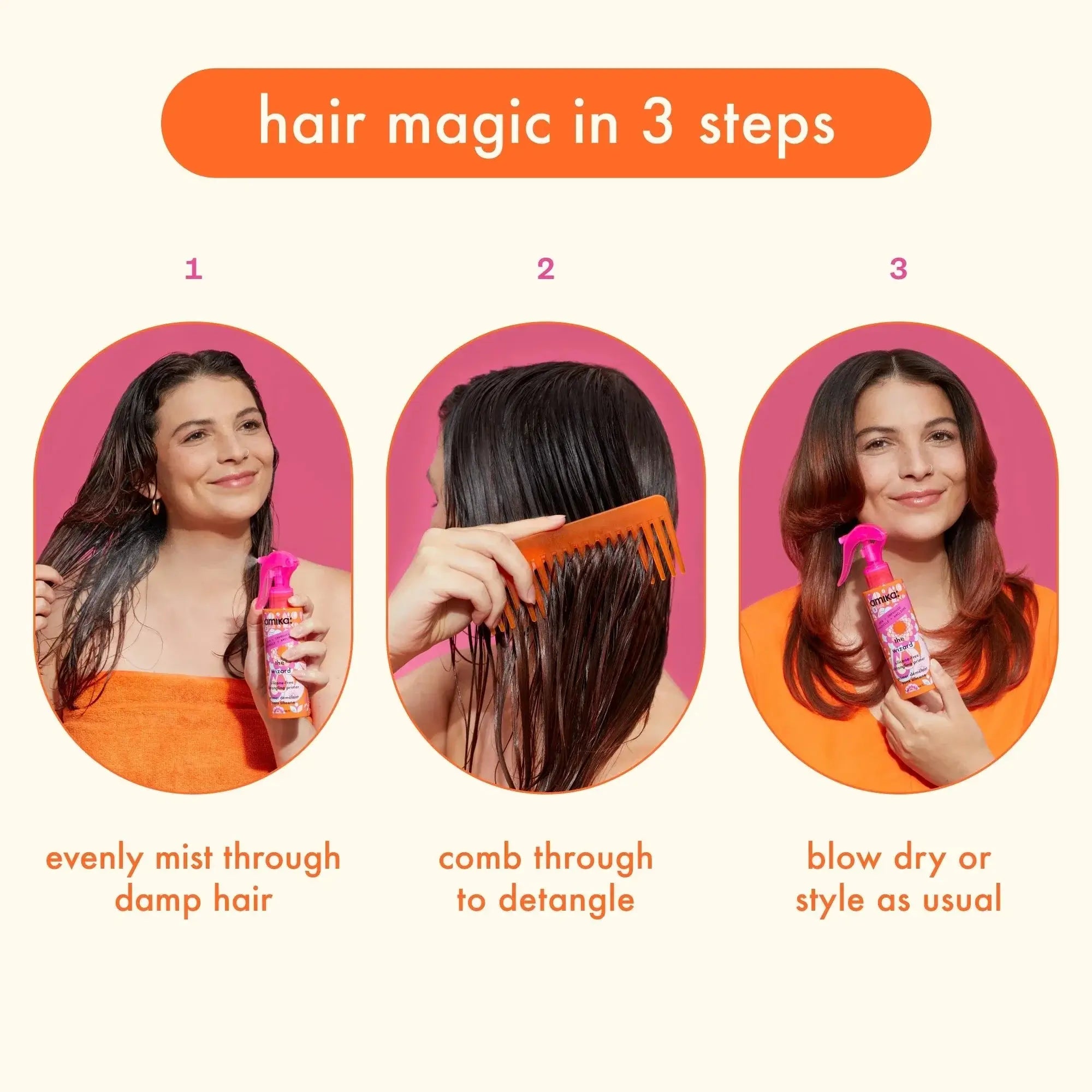 Amika The Wizard Silicone-Free Detangling Hair Primer 30ml-Leave-in-JKSHOP