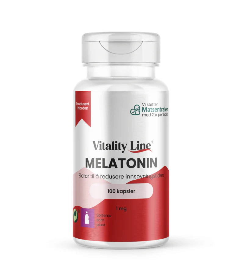 VITALITY LINE MELATONIN 1 MG 100 KAPSLER - Vitaminer & kosttilskudd - JK-Shop