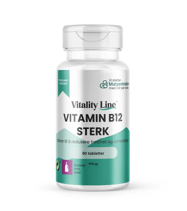 VITALITY LINE VITAMIN B12 STERK 90 TABLETTER - Vitaminer og kosttilskudd - JK-Shop