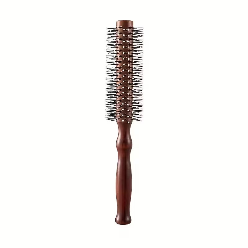 Vintage Hårbørste Ergonomisk grep, solid konstruksjon, rødbrune nylonbust for hjemme- og salongbruk -  - JK-Shop