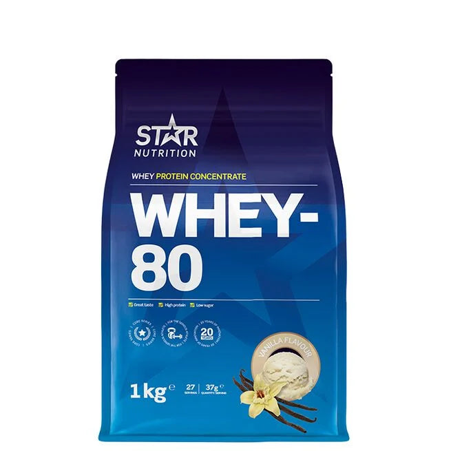 Whey-80 Myseprotein 1 kg Naturell -  - JK-Shop