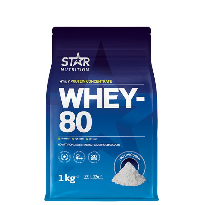 Whey-80 Myseprotein 1 kg Naturell -  - JK-Shop