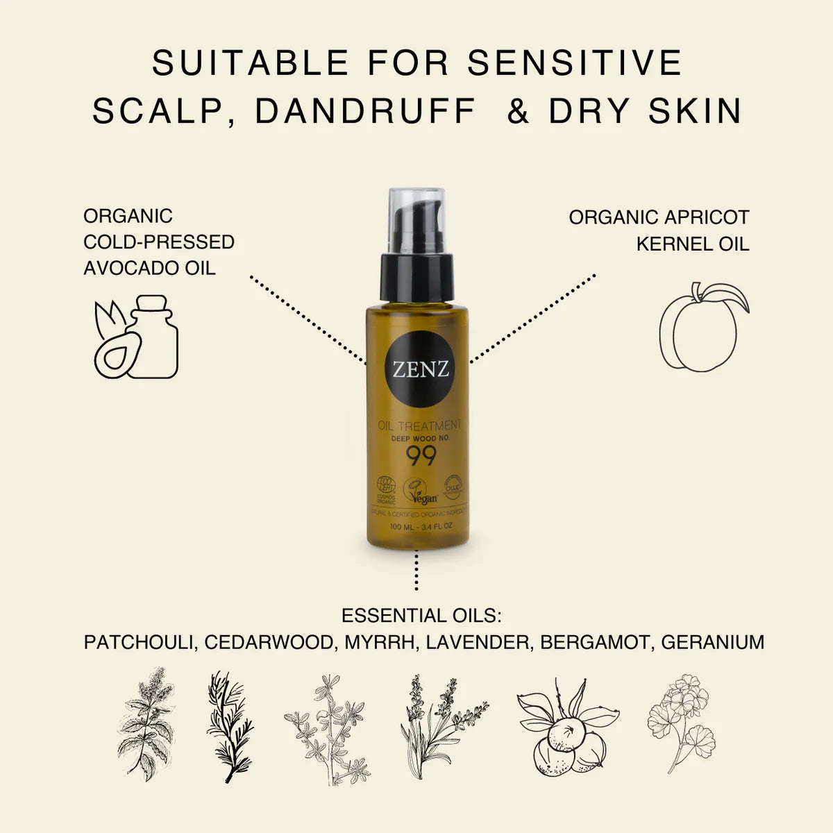 Zenz Oil Treatment Deep Wood No. 99 1000ml - Hårolje - JK-Shop