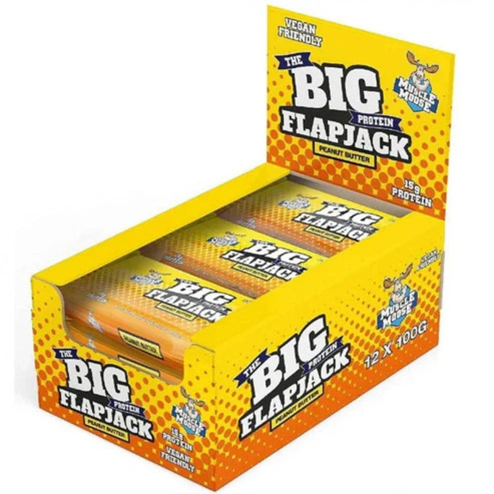Muscle Moose Big Protein FlapJack, 12x100g, Peanut Butter (Vegan)
