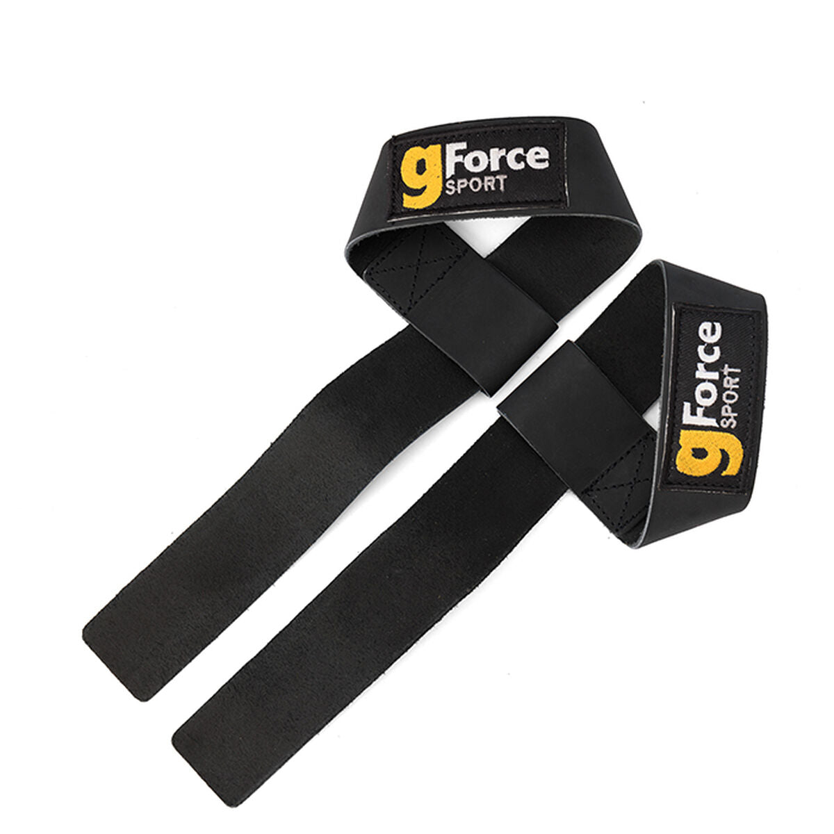 gForce Lifting Straps lær svart løftestropper