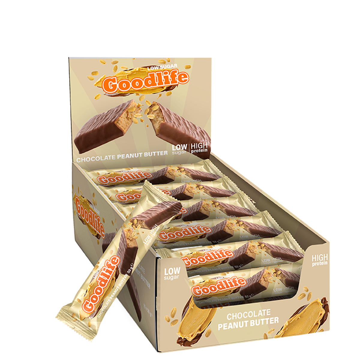 Goodlife Low Sugar proteinbar Chocolate Peanut Butter 15 x 50 g