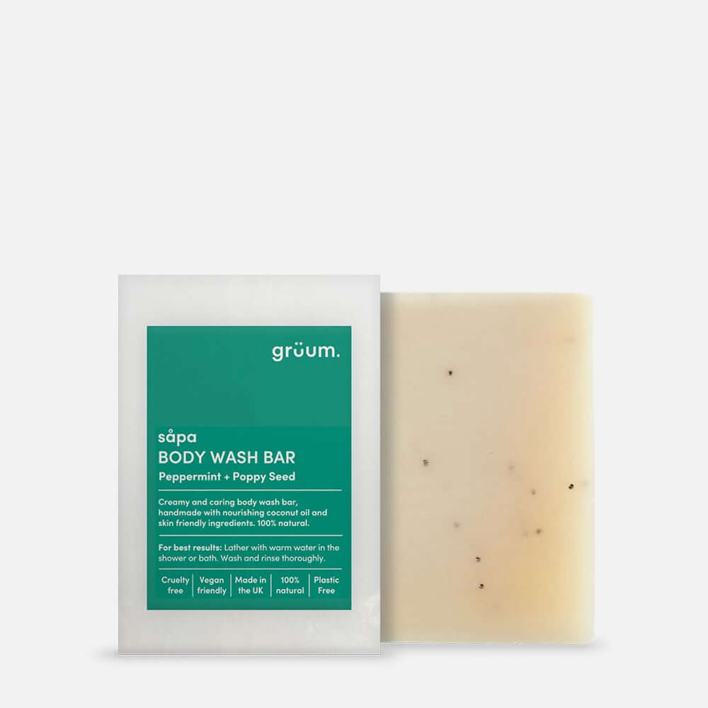 grüum såpa Zero Plastic Body Bar - Peppermint & Poppy Seed-Kroppssåpe-JKSHOP