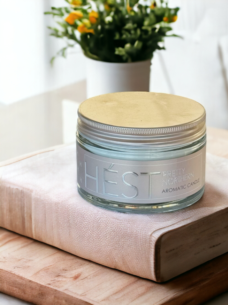 Terrigeno HÉST Aromatic Candle + rosenkvartsstener - Duftlys - JK-Shop