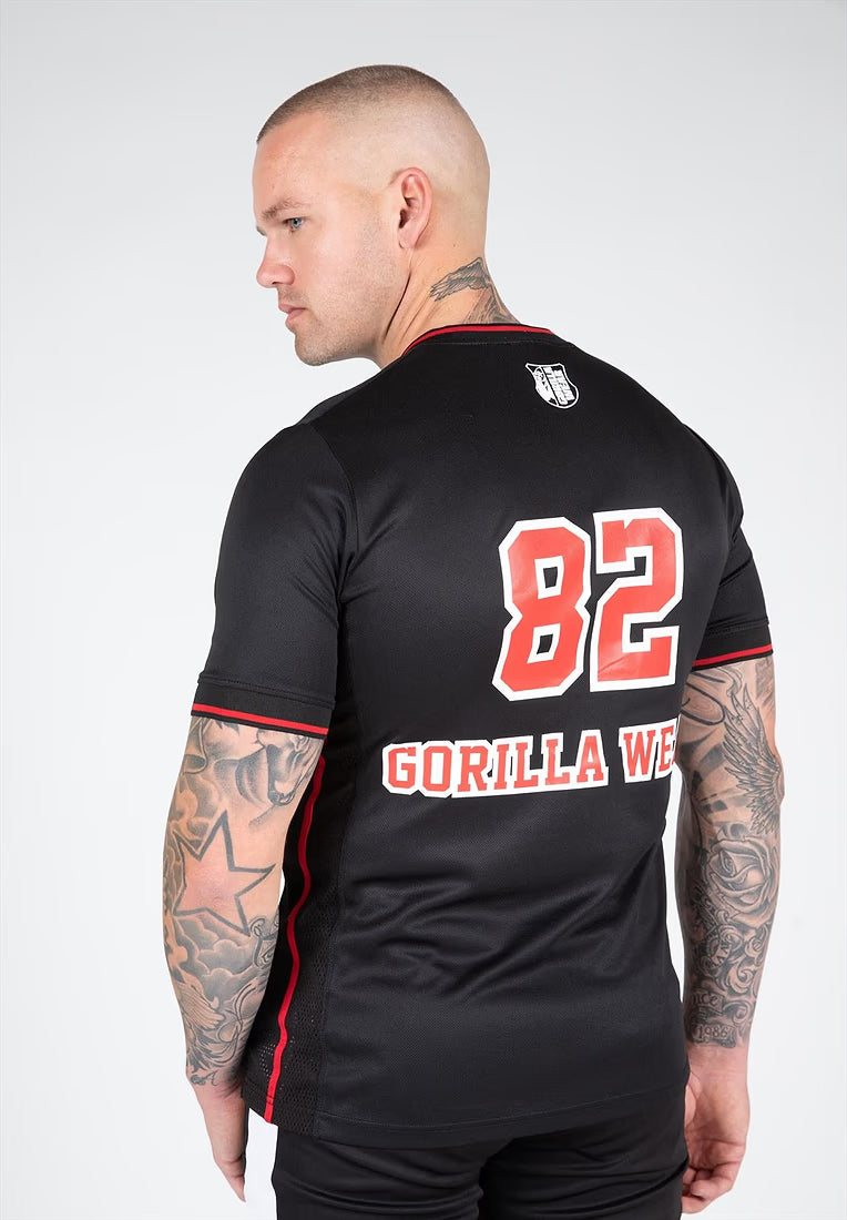 Gorilla Wear San Mateo T-Shirt, Black/Red, 4XL